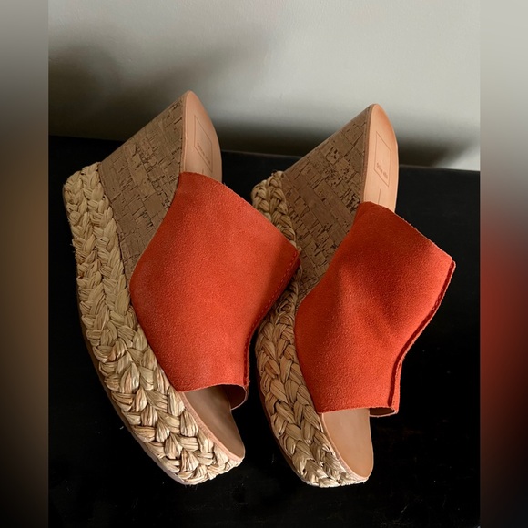 DOLCE VITA “LOVA” ORANGE SUEDE SLIDES SIZE 10 - Picture 3 of 13